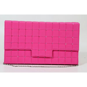 Vintage Diane Gilman Silk Pink Quilted Evening Bag Clutch Chain Flap Purse